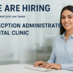 Reception Administrator working at dental clinic front desk in Dubai